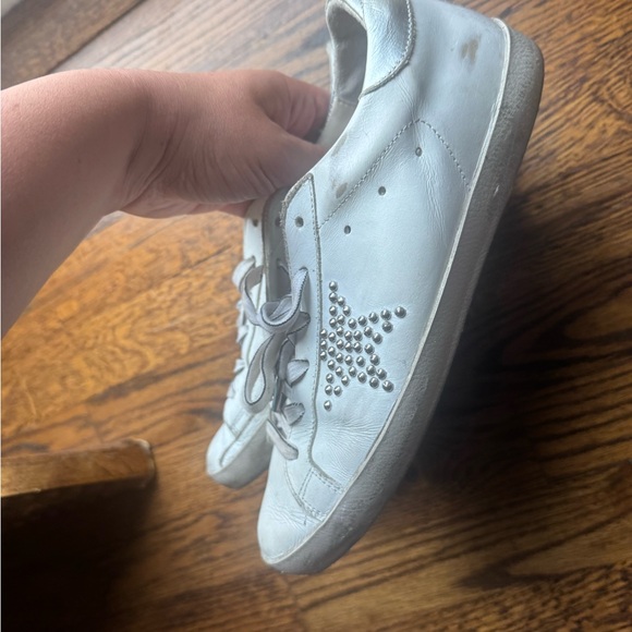 Golden Goose Kids Metallic Silver and White Sneakers - Picture 1 of 5